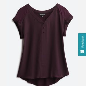 Fortune and Ivy mixed material blouse in eggplant